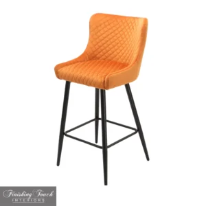 Talia Bar Stool Orange Velvet