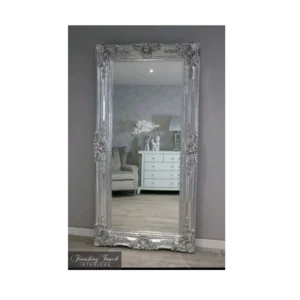 ornate floor mirror chrome frame