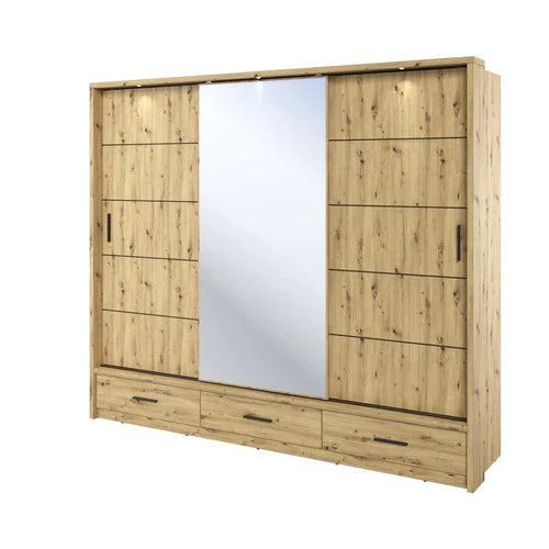 Alpha Oak Sliding Door Wardrobe 250cm - Image 3