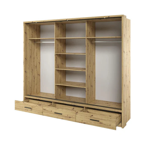 Alpha Oak Sliding Door Wardrobe 250cm - Image 2