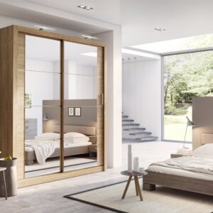 Boston Oak Sliding Door Wardrobe 203cm