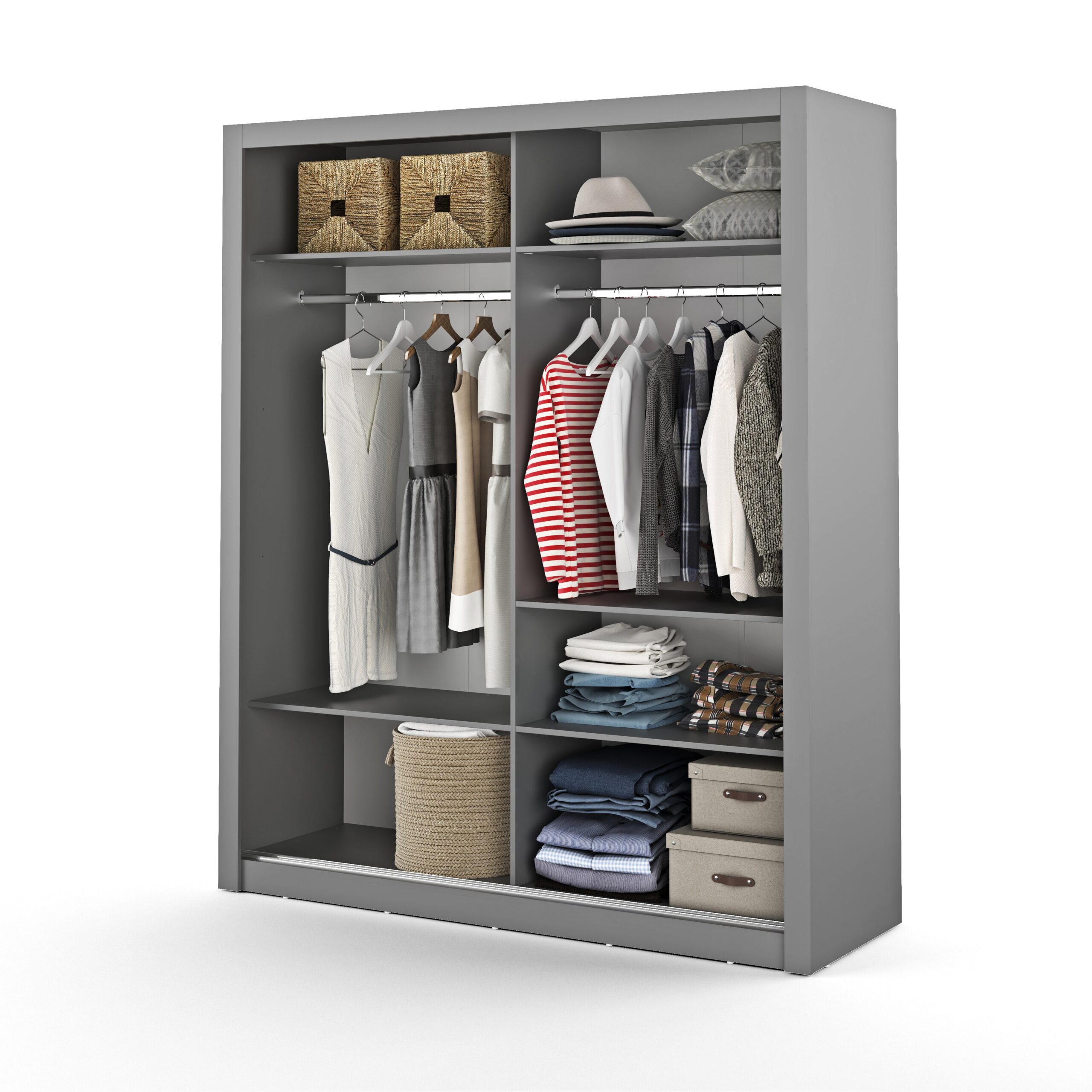 Boston Oak Sliding Door Wardrobe 203cm - Image 4