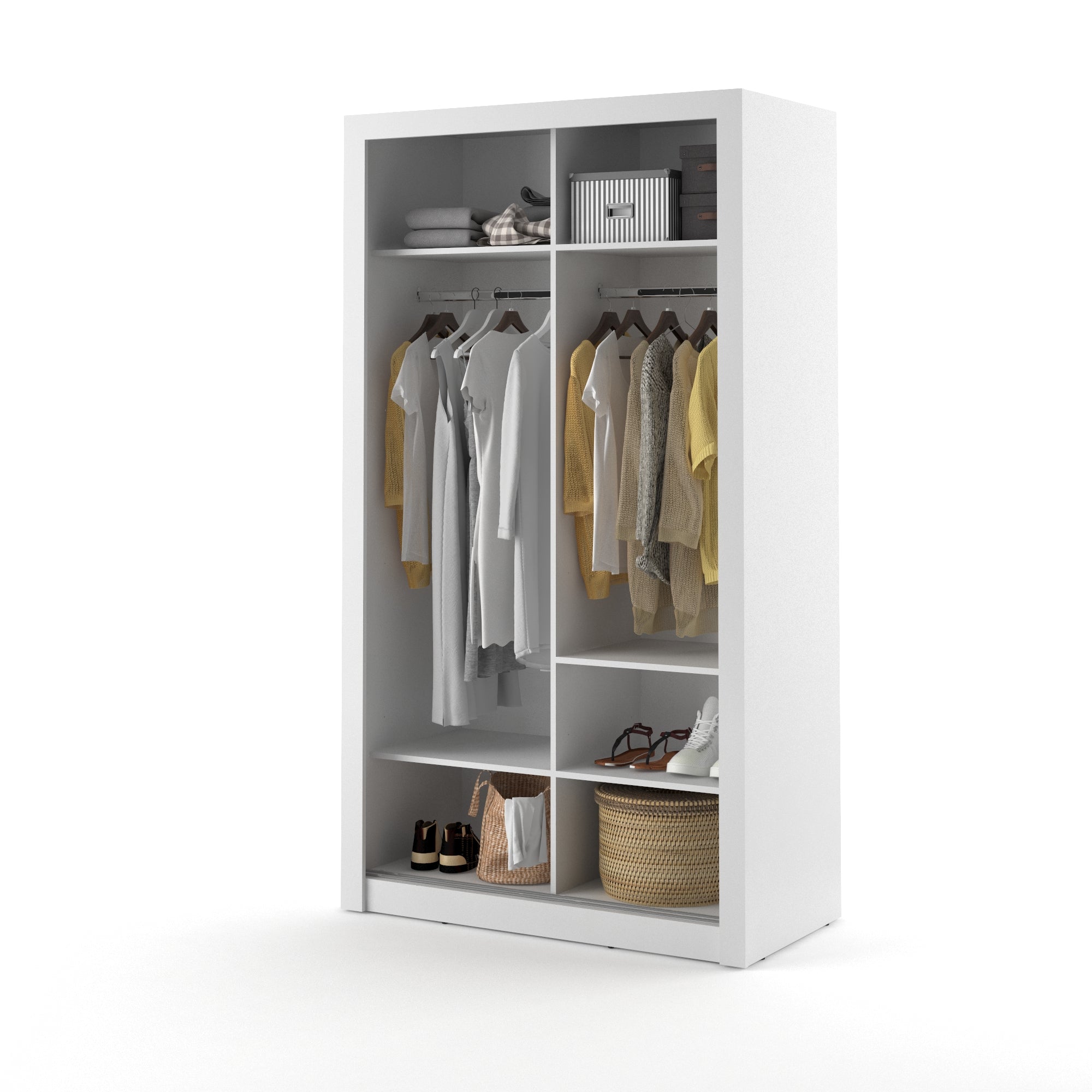 Denmark Sliding Door Wardrobe 120cm 3 Colours - Image 3