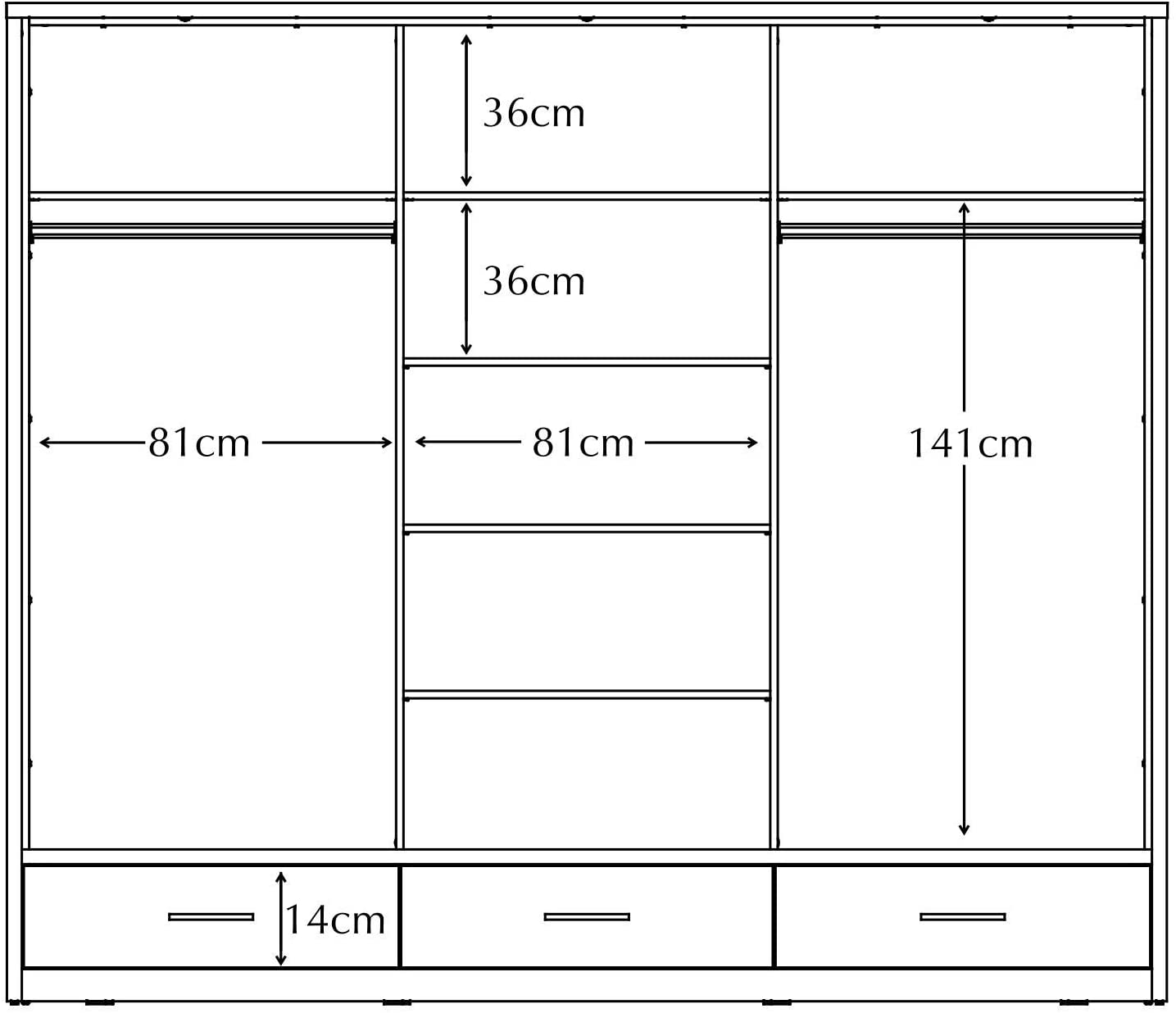 Alpha Grey Sliding Door Wardrobe 250cm - Image 3