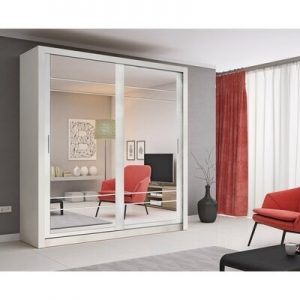 Boston White Sliding Door Wardrobe 203cm
