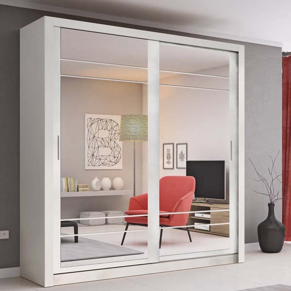 Boston Oak Sliding Door Wardrobe 203cm - Image 6