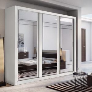 Boston White Sliding Door Wardrobe 250cm