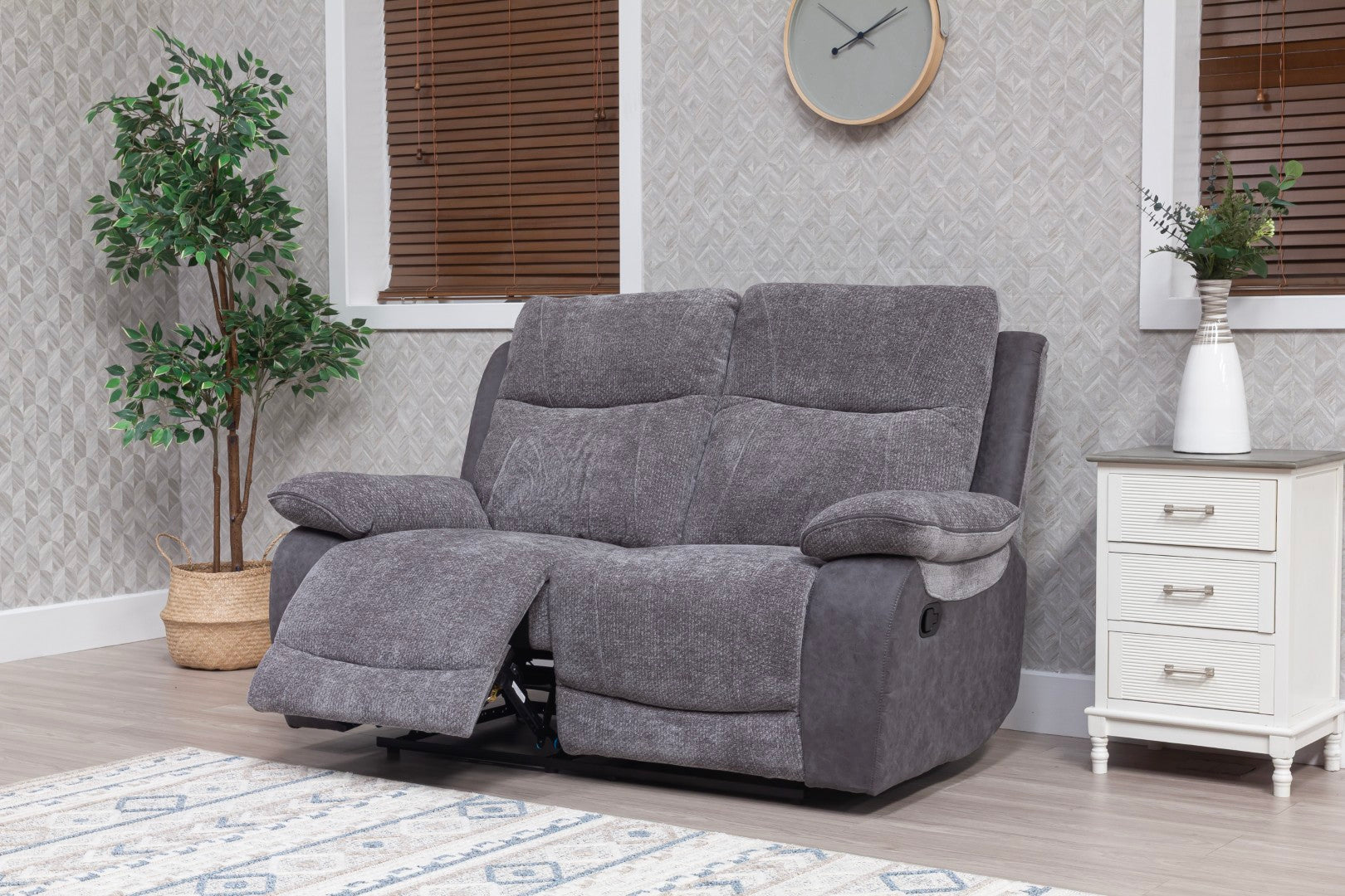 Carina Recliner Sofas - Pewter Grey Two Tone - Image 13