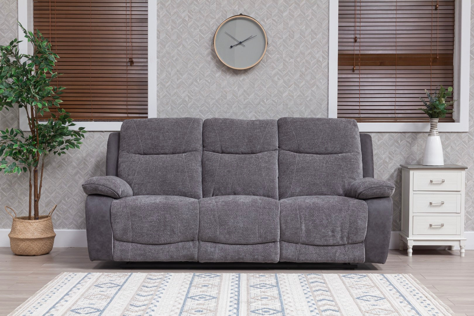 Carina Recliner Sofas - Pewter Grey Two Tone - Image 4