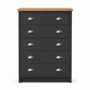 Millwood Charcoal Grey 5 Drawer Chest