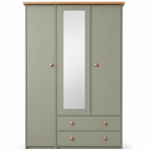 Millwood French Green Three Door Two Drawer Wardrobe