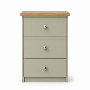 Millwood French Green 3 Drawer Bedside Locker