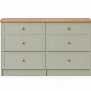 Millwood French Green 6 Drawer Mid Chest