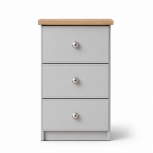 Millwood Light Grey 3 Drawer Bedside Locker
