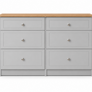 Millwood Light Grey 6 Drawer Mid Chest