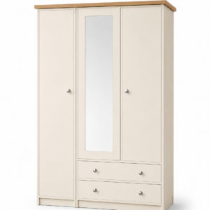 Millwood Stone White Three Door Two Drawer Wardrobe