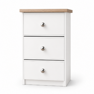 Millwood White 3 Drawer Bedside Locker
