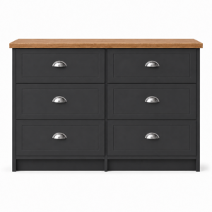 Millwood Charcoal Grey 6 Drawer Mid Chest