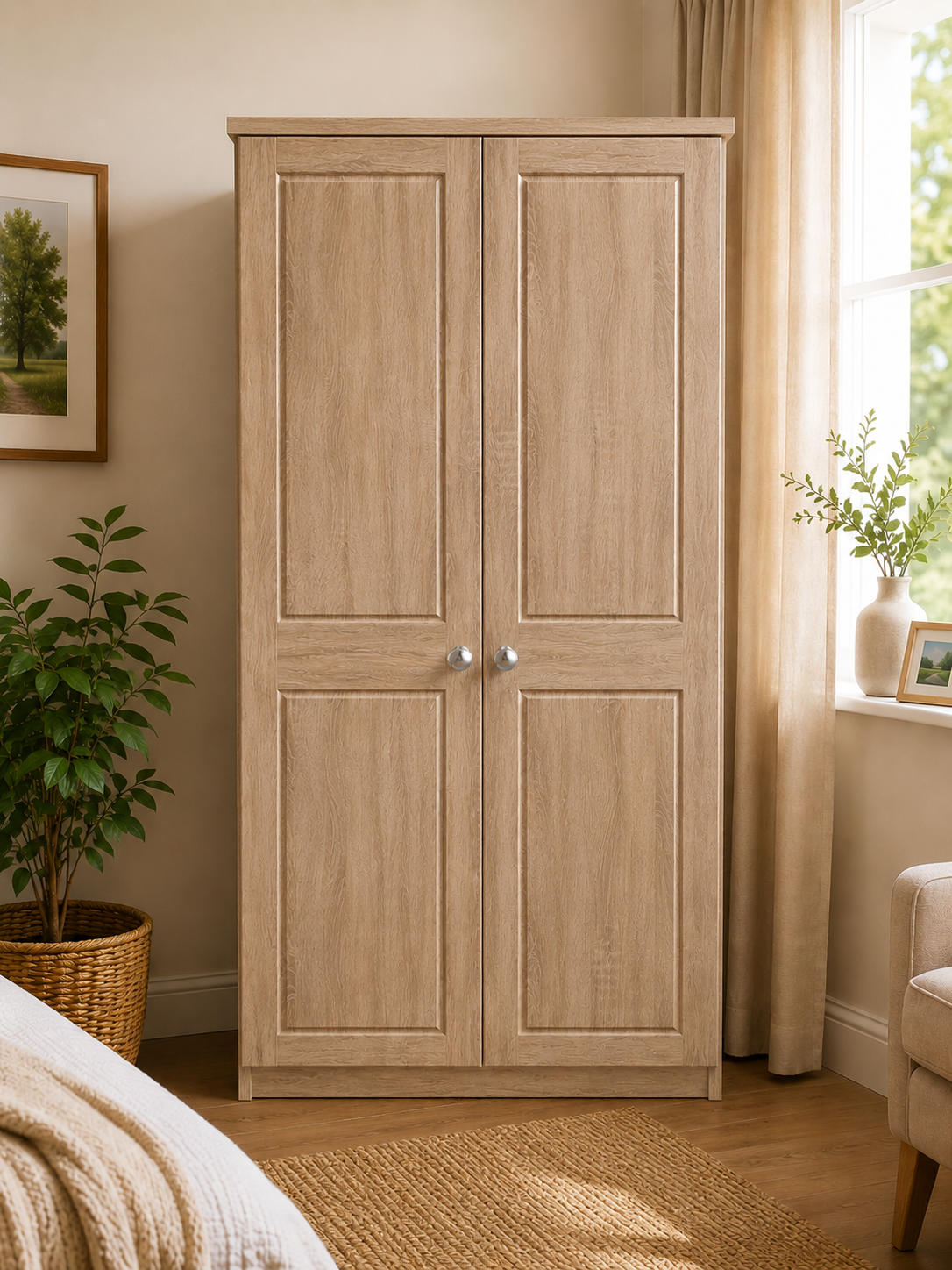 Millwood Sonoma Oak Two Door Wardrobe - Image 2