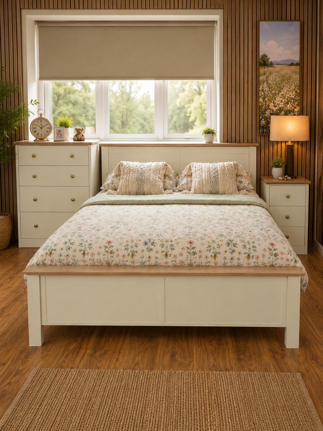 Millwood Stone White 3 Drawer Bedside Locker - Image 3