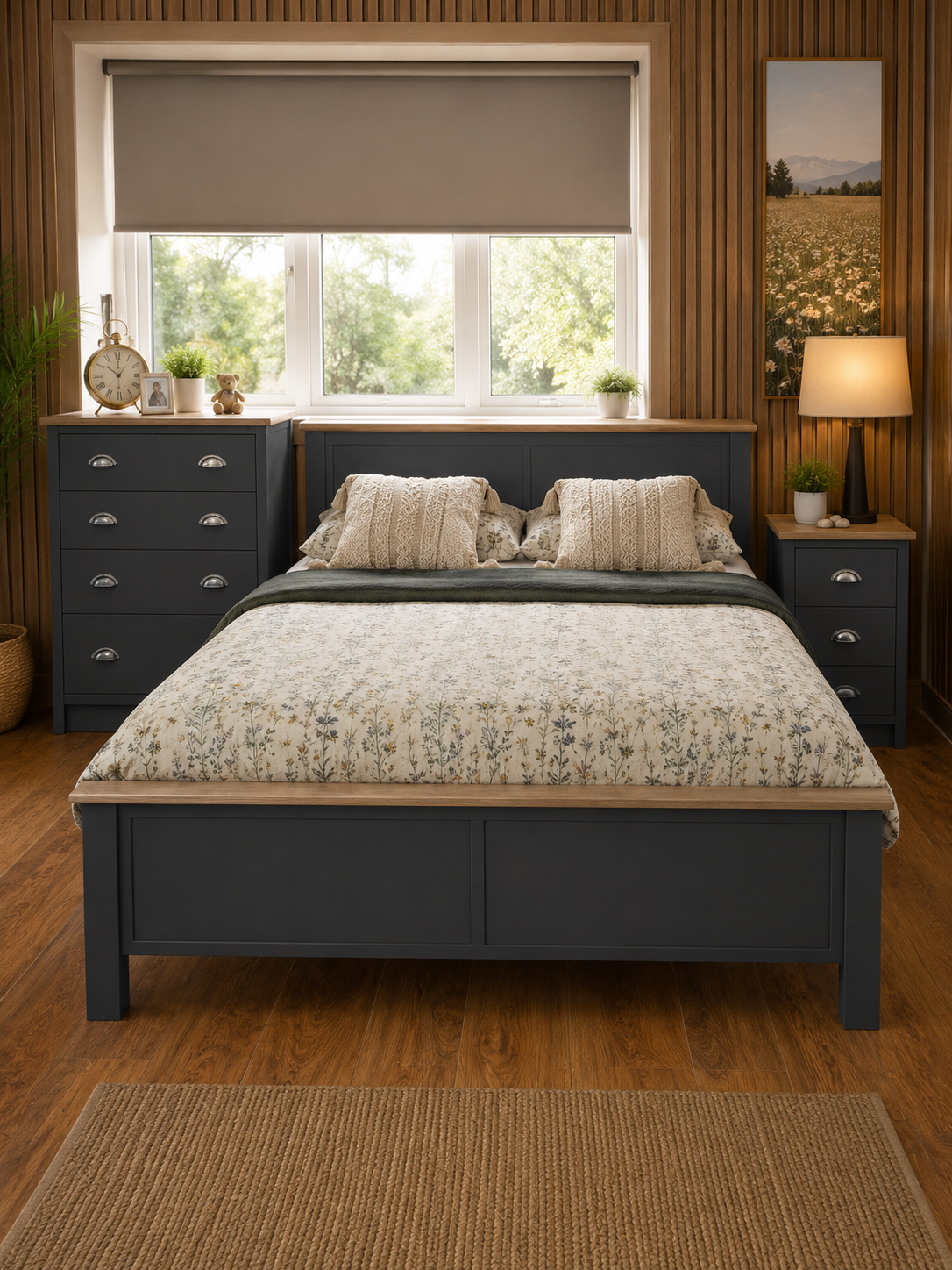 Millwood Charcoal Grey Wooden Bedframes - Image 3