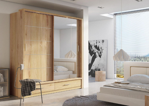 Alpha Oak Sliding Door Wardrobe 200cm