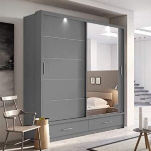 Alpha Grey Sliding Door Wardrobe 200cm