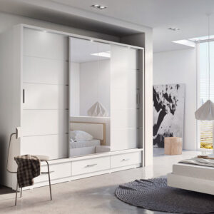 Alpha White Sliding Door Wardrobe 250cm
