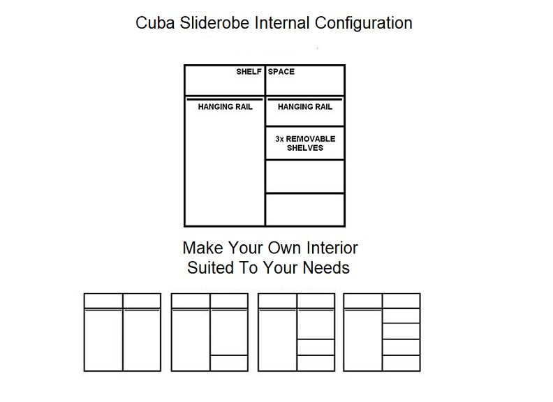 Cuba Sliding Door Wardrobe 180cm 3 Colours - Image 5