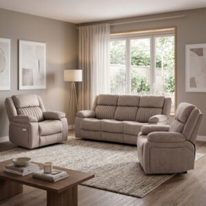 Morgan 3+1+1 Electric Recliner Suite Taupe