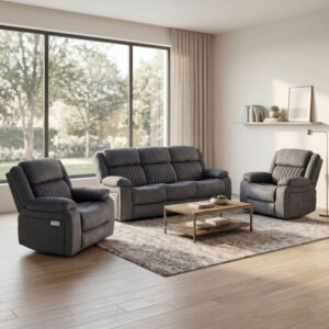 Morgan 3+1+1 Electric Recliner Suite Slate Grey