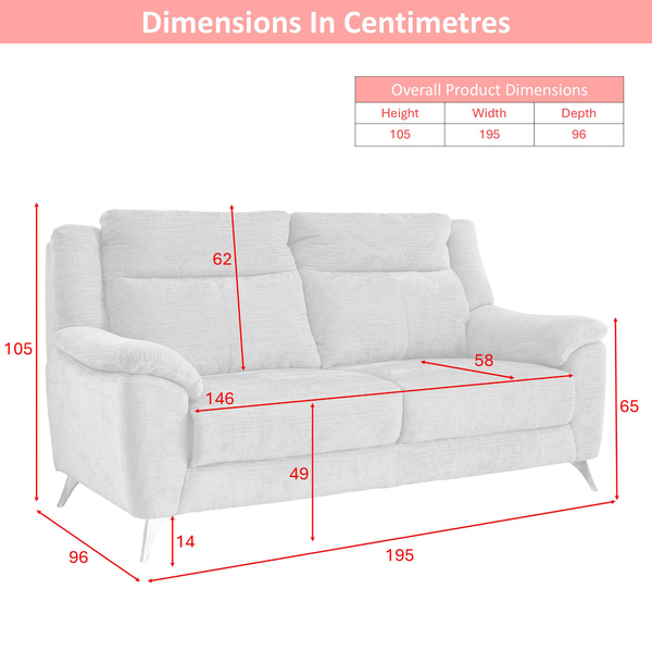 Monroe 3 Seater Ash (Fixed) - Image 9